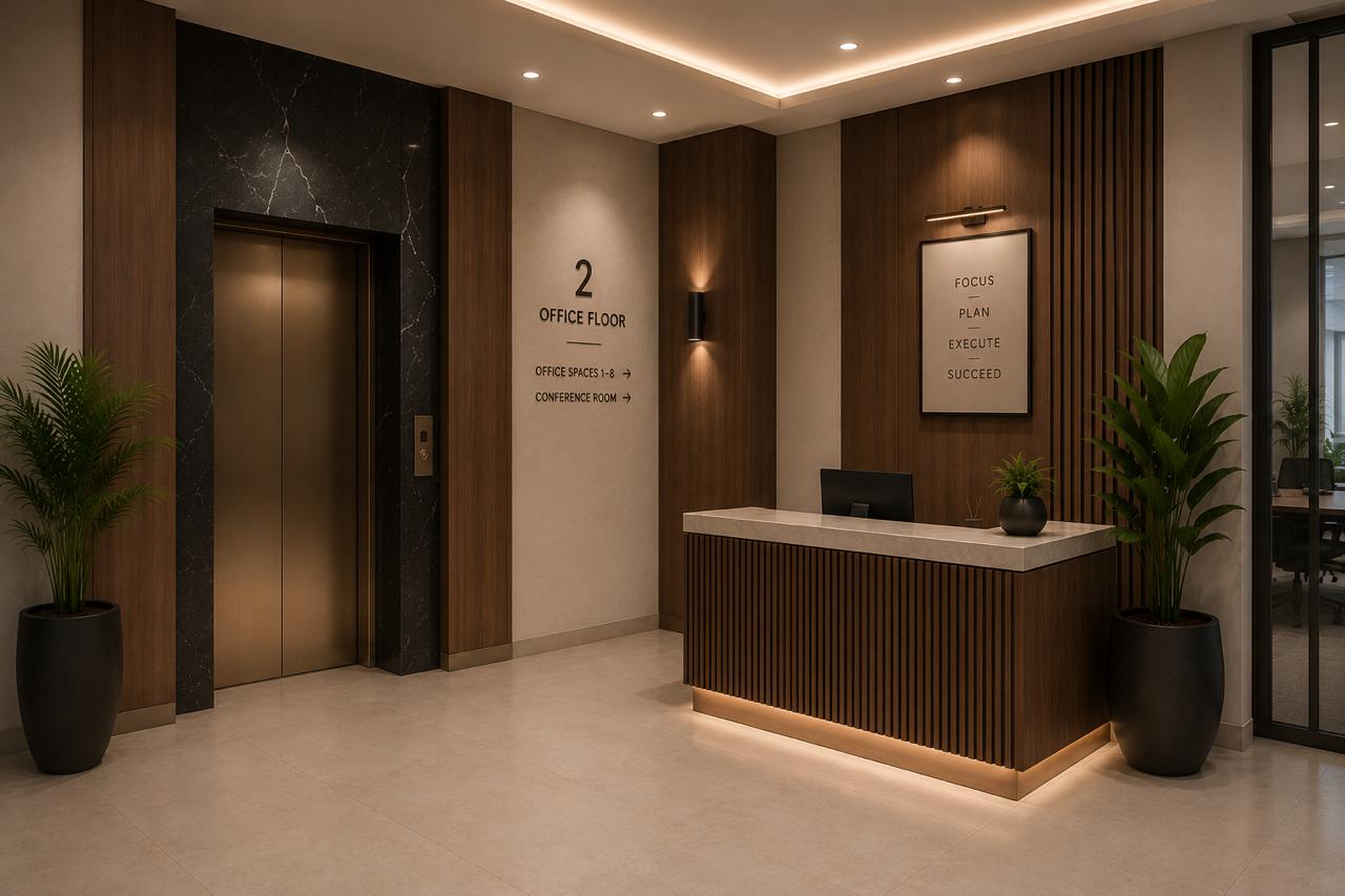 Antilla office floor reception and workspace